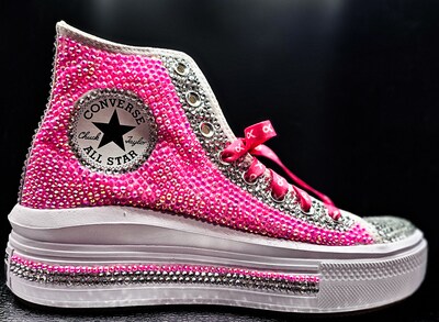 Canvas tennis shoes with rhinestones - image2
